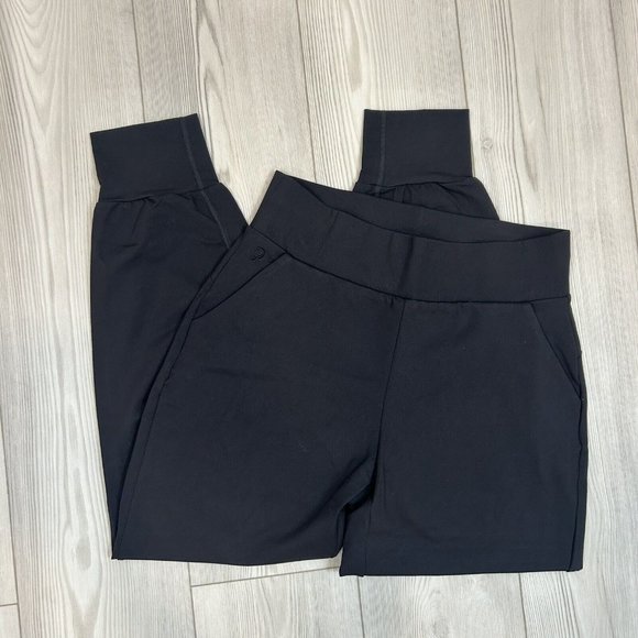 Public Rec All Day Jogger Pants Nylon Stretch Waist High Rise Cuffed 30x26 Black - Picture 2 of 10